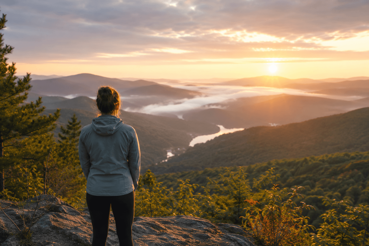 Peaceful outdoor wellness and recovery environment